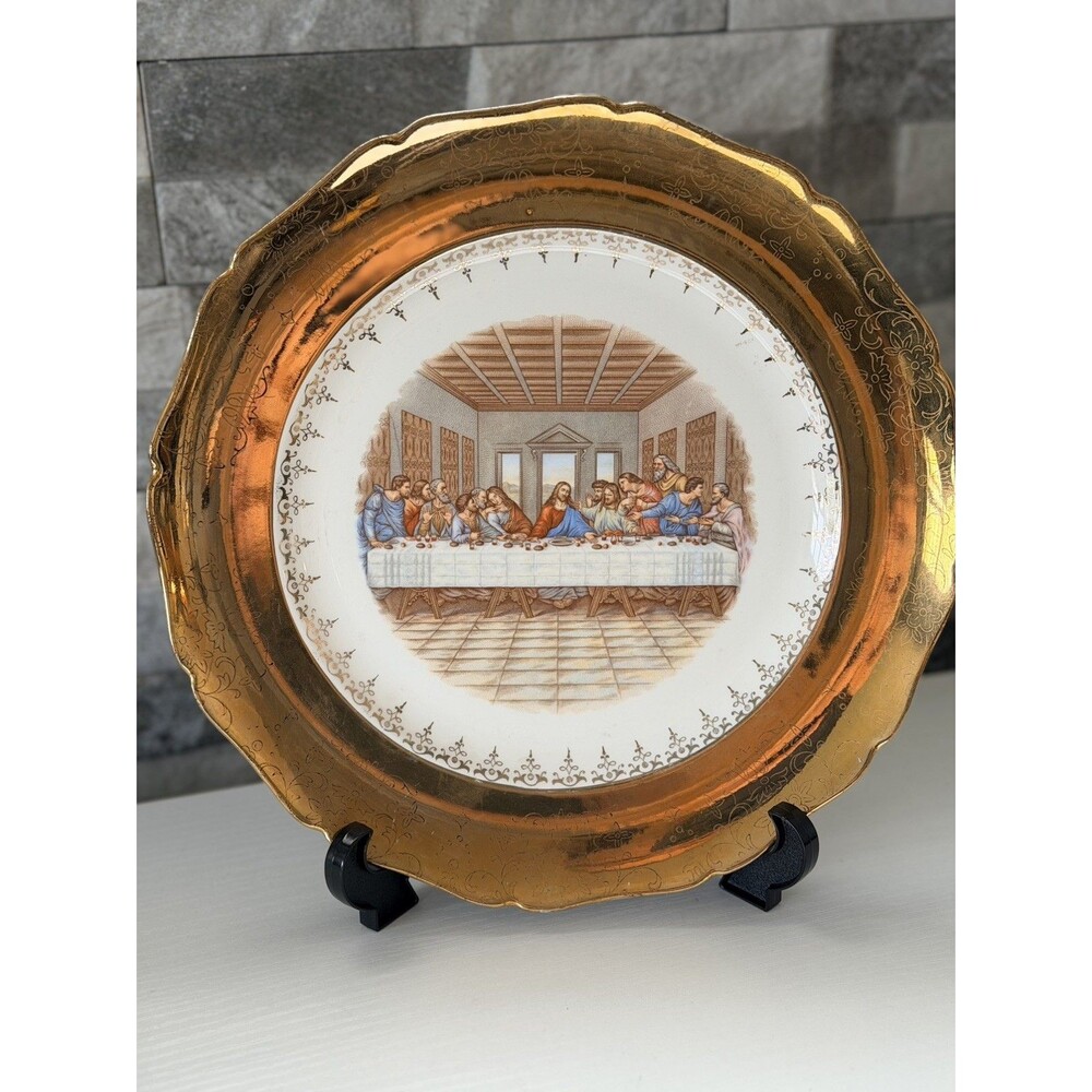 Vintage First Edition “The Last Supper” Warranted 22k Gold 10" Collectible Plate